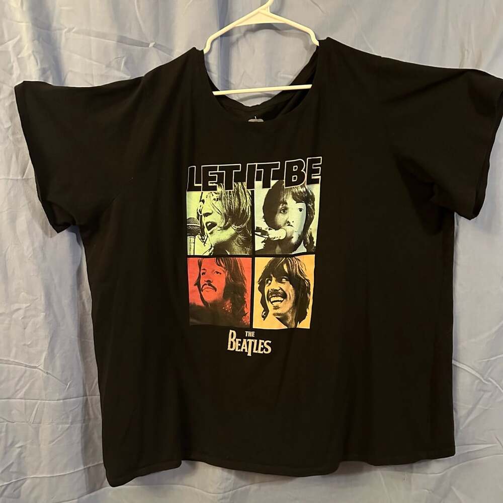 The Beatles Let It Be T-Shirt Size 4X Black Band Graphic Tee